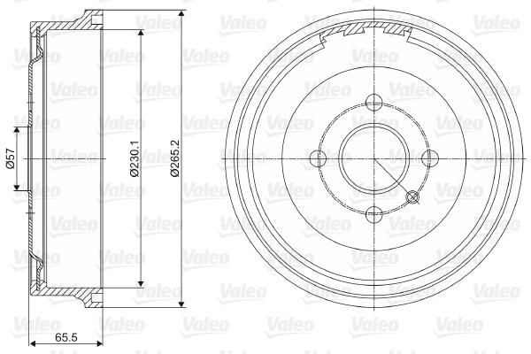 Valeo 237072 Rear brake drum 237072: Buy near me at 2407.PL in Poland at an Affordable price!