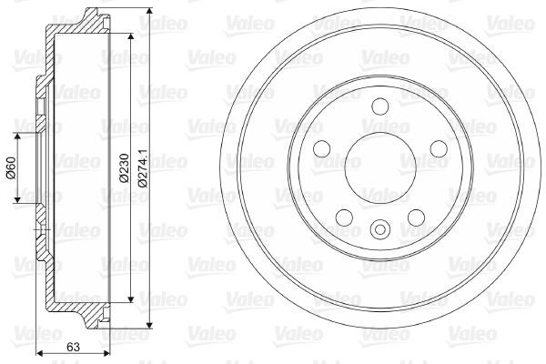Valeo 237082 Rear brake drum 237082: Buy near me at 2407.PL in Poland at an Affordable price!