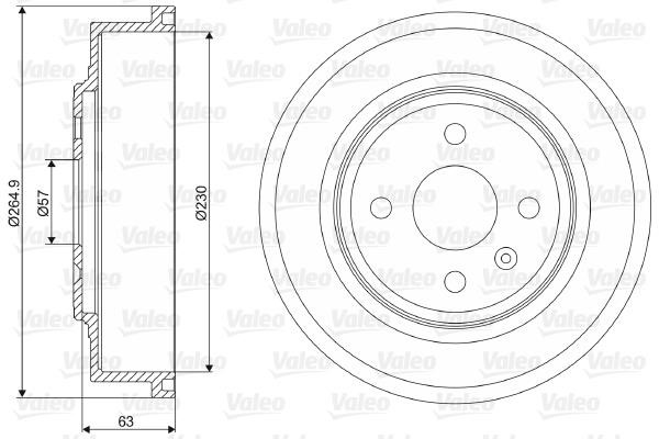 Valeo 237110 Rear brake drum 237110: Buy near me in Poland at 2407.PL - Good price!