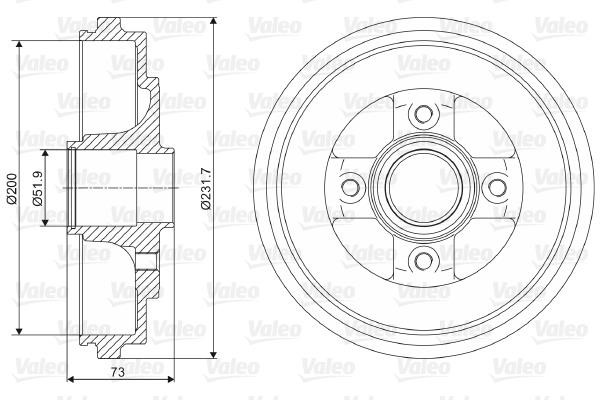 Valeo 237114 Rear brake drum 237114: Buy near me at 2407.PL in Poland at an Affordable price!