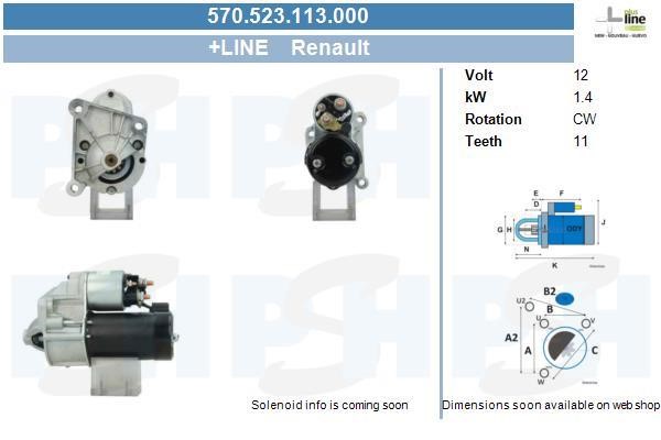 BV PSH 570.523.113.000 Стартер 570523113000: Купить в Польше - Отличная цена на 2407.PL!