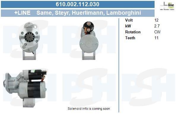 BV PSH 610.002.112.030 Starter 610002112030: Buy near me at 2407.PL in Poland at an Affordable price!