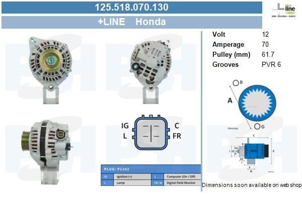 BV PSH 125.518.070.130 Alternator 125518070130: Buy near me at 2407.PL in Poland at an Affordable price!