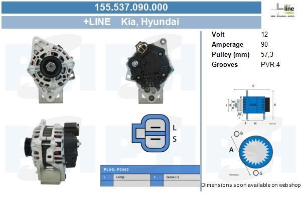 BV PSH 155.537.090.000 Alternator 155537090000: Buy near me at 2407.PL in Poland at an Affordable price!