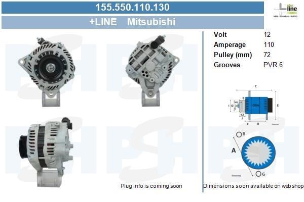 BV PSH 155.550.110.130 Alternator 155550110130: Buy near me at 2407.PL in Poland at an Affordable price!