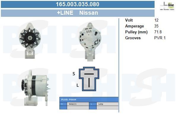 BV PSH 165.003.035.080 Alternator 165003035080: Buy near me at 2407.PL in Poland at an Affordable price!