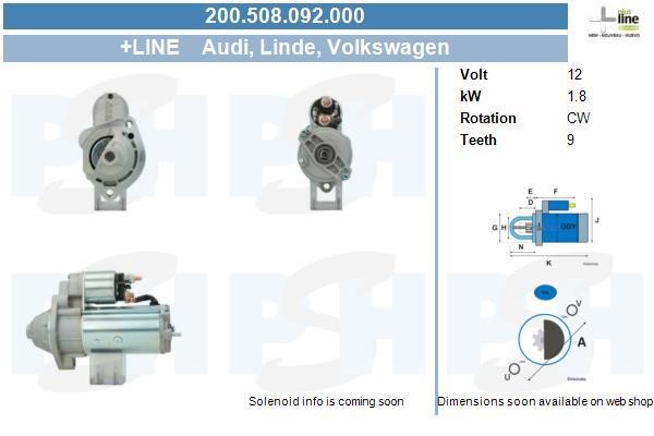 BV PSH 200.508.092.000 Starter 200508092000: Buy near me at 2407.PL in Poland at an Affordable price!