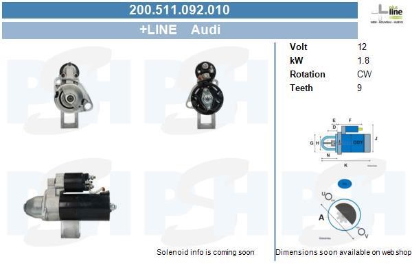 BV PSH 200.511.092.010 Anlasser 200511092010: Bestellen Sie in Polen zu einem guten Preis bei 2407.PL!