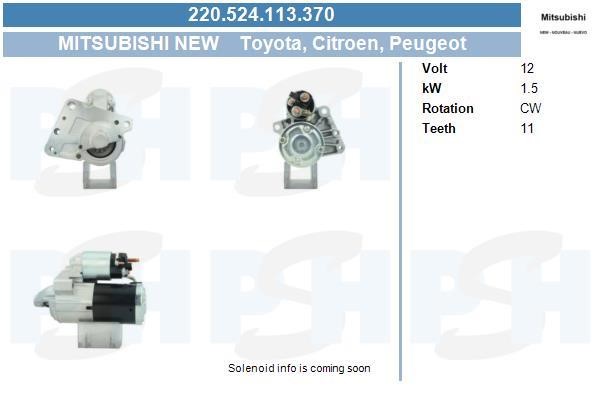BV PSH 220.524.113.370 Starter 220524113370: Buy near me in Poland at 2407.PL - Good price!