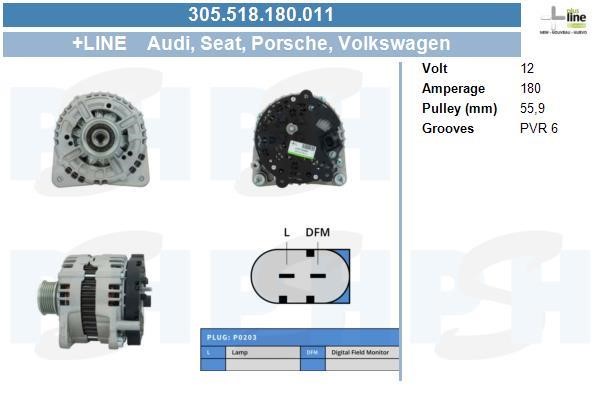 BV PSH 305.518.180.011 Alternator 305518180011: Buy near me at 2407.PL in Poland at an Affordable price!