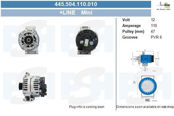 BV PSH 445.504.110.010 Alternator 445504110010: Buy near me at 2407.PL in Poland at an Affordable price!