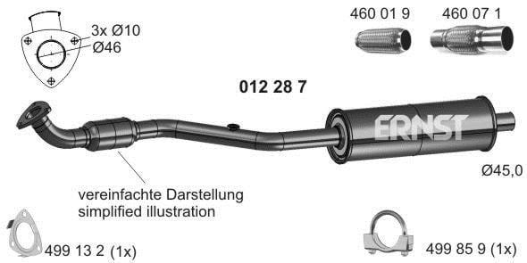 Ernst 012287 Front Silencer 012287: Buy near me in Poland at 2407.PL - Good price!