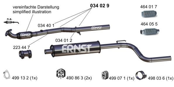 Ernst 034029 Central silencer 034029: Buy near me in Poland at 2407.PL - Good price!