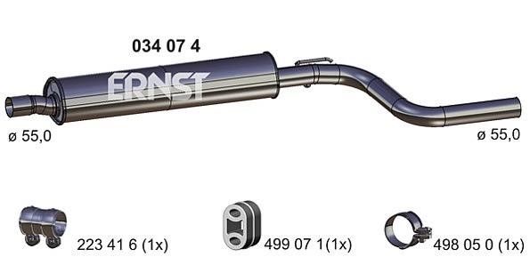 Ernst 034074 Central silencer 034074: Buy near me in Poland at 2407.PL - Good price!