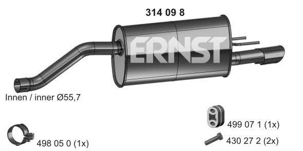 Ernst 034098 End Silencer 034098: Buy near me in Poland at 2407.PL - Good price!