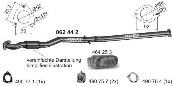 Ernst 062 44 2 Exhaust pipe 062442: Buy near me in Poland at 2407.PL - Good price!