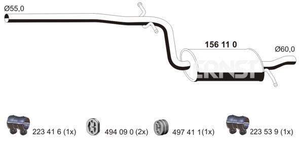 Ernst 156110 Mittelschalldämpfer 156110: Kaufen Sie zu einem guten Preis in Polen bei 2407.PL!