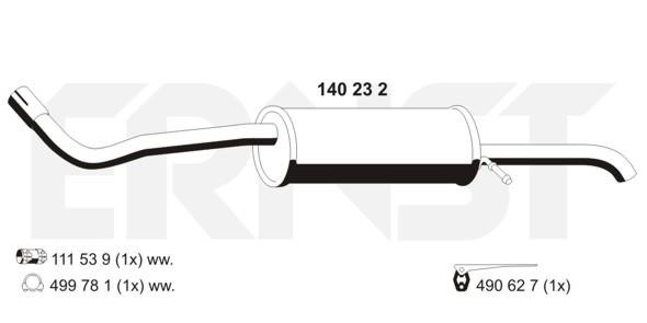 Ernst 140232 End Silencer 140232: Buy near me in Poland at 2407.PL - Good price!