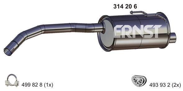 Ernst 314206 End Silencer 314206: Buy near me in Poland at 2407.PL - Good price!