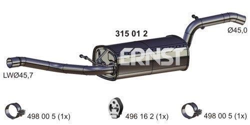 Ernst 315012 Middle Silencer 315012: Buy near me in Poland at 2407.PL - Good price!