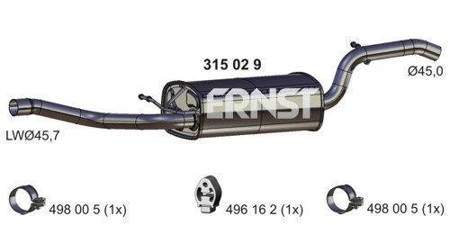 Ernst 315029 Middle Silencer 315029: Buy near me in Poland at 2407.PL - Good price!
