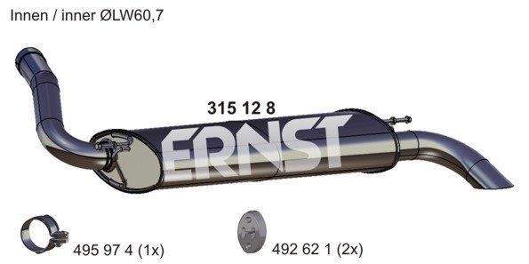 Ernst 315128 Глушитель, задняя часть 315128: Отличная цена - Купить в Польше на 2407.PL!