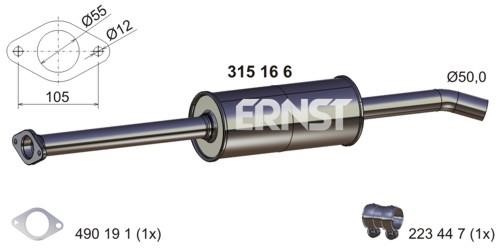 Ernst 315166 Middle Silencer 315166: Buy near me in Poland at 2407.PL - Good price!