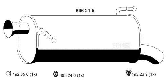 Ernst 646215 End Silencer 646215: Buy near me in Poland at 2407.PL - Good price!