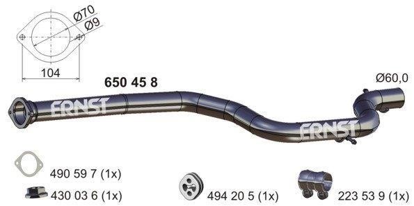 Ernst 650458 Exhaust pipe 650458: Buy near me in Poland at 2407.PL - Good price!