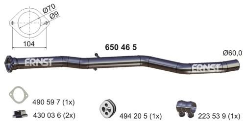 Ernst 650465 Exhaust pipe 650465: Buy near me in Poland at 2407.PL - Good price!
