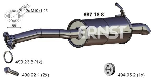 Ernst 687188 End Silencer 687188: Buy near me in Poland at 2407.PL - Good price!