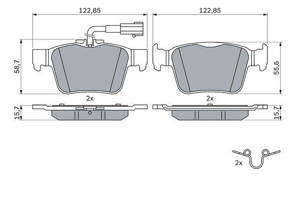 Brake Pad Set, disc brake Bosch 0 986 424 848