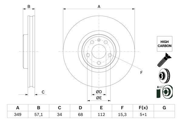 Bosch 0 986 479 F17 Тормозной диск передний вентилируемый 0986479F17: Отличная цена - Купить в Польше на 2407.PL!
