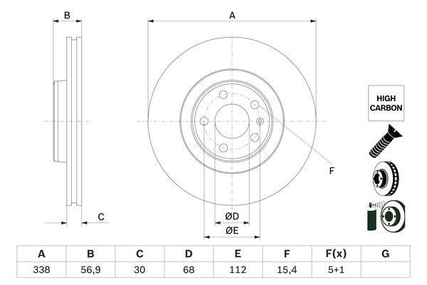 Bosch 0 986 479 F25 Тормозной диск передний вентилируемый 0986479F25: Отличная цена - Купить в Польше на 2407.PL!