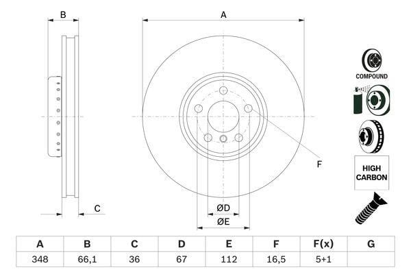 Bosch 0 986 479 F58 Тормозной диск передний вентилируемый 0986479F58: Отличная цена - Купить в Польше на 2407.PL!