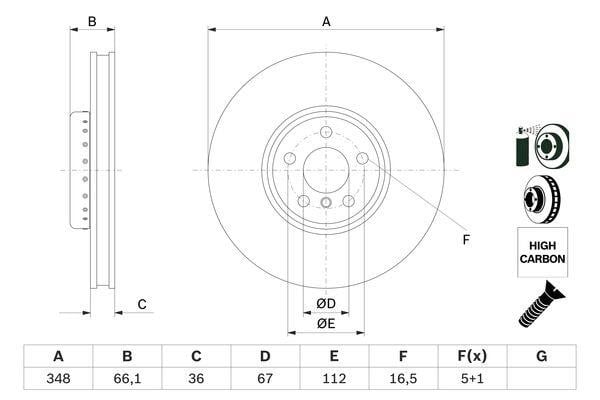 Bosch 0 986 479 F59 Тормозной диск передний вентилируемый 0986479F59: Отличная цена - Купить в Польше на 2407.PL!