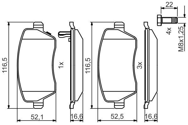 Bosch 0 986 495 485 Scheibenbremsbeläge, Set 0986495485: Kaufen Sie zu einem guten Preis in Polen bei 2407.PL!