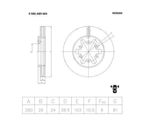 Bosch 0 986 AB9 684 Диск гальмівний 0986AB9684: Приваблива ціна - Купити у Польщі на 2407.PL!