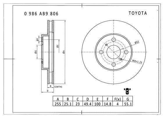 Bosch 0 986 AB9 806 Innenbelüftete Bremsscheibe vorne 0986AB9806: Kaufen Sie zu einem guten Preis in Polen bei 2407.PL!
