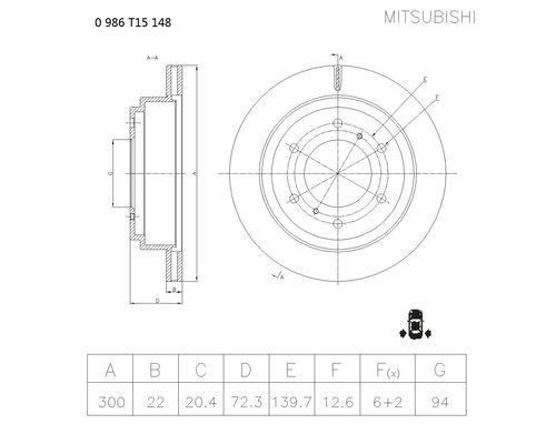 Bosch 0 986 T15 148 Brake disc 0986T15148: Buy near me in Poland at 2407.PL - Good price!