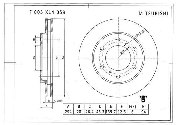 Bosch F 005 X14 059 Brake disc F005X14059: Buy near me in Poland at 2407.PL - Good price!