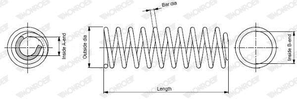 Monroe SP0160 Suspension spring front SP0160: Buy near me in Poland at 2407.PL - Good price!