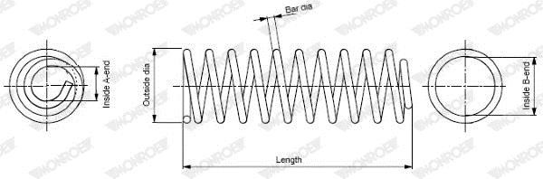 Monroe SP1282 Suspension spring front SP1282: Buy near me in Poland at 2407.PL - Good price!