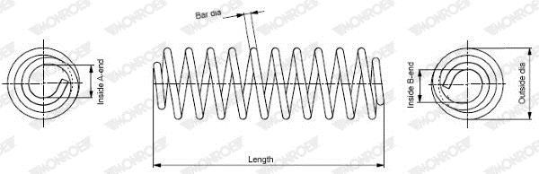 Monroe SP2866 Suspension spring front SP2866: Buy near me in Poland at 2407.PL - Good price!