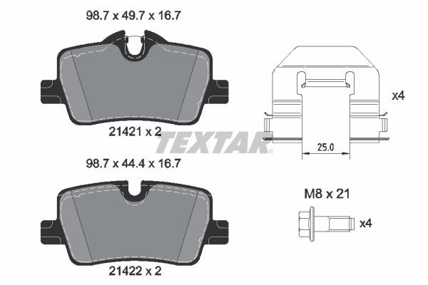 Textar 2142101 Brake Pad Set, disc brake 2142101: Buy near me at 2407.PL in Poland at an Affordable price!