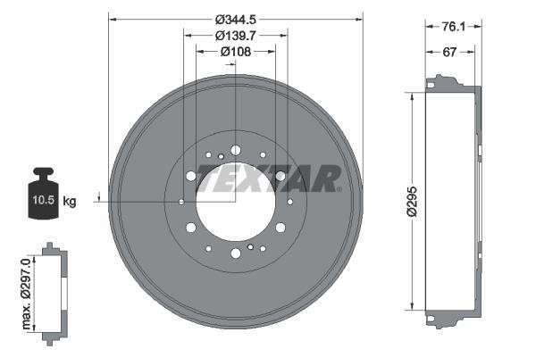 Textar 94038800 Brake drum 94038800: Buy near me at 2407.PL in Poland at an Affordable price!