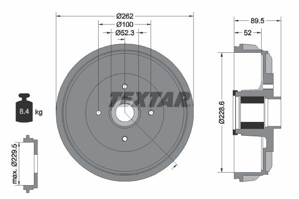 Textar 94047400 Тормозной барабан 94047400: Отличная цена - Купить в Польше на 2407.PL!