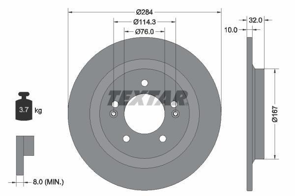 Textar 92333303 Bremsscheibe hinten, unbelüftet 92333303: Kaufen Sie zu einem guten Preis in Polen bei 2407.PL!