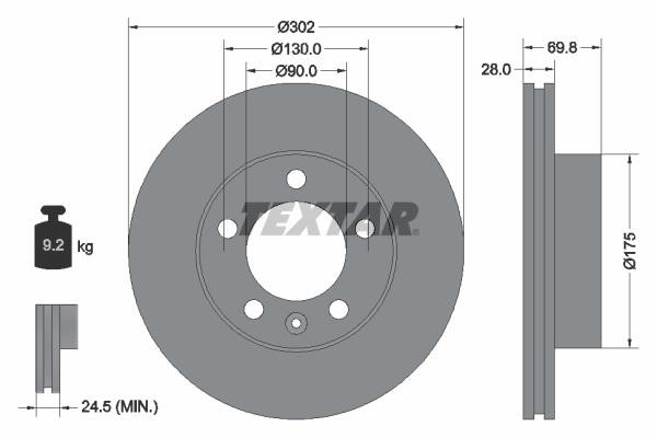 Textar 92228603 Front brake disc ventilated 92228603: Buy near me at 2407.PL in Poland at an Affordable price!