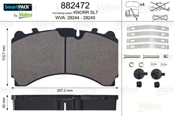 Valeo 882472 Rear disc brake pads, set 882472: Buy near me in Poland at 2407.PL - Good price!